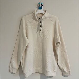 Goodfellow & Co Men's Pullover Quilted Snap Placket - Ivory Large NWT
